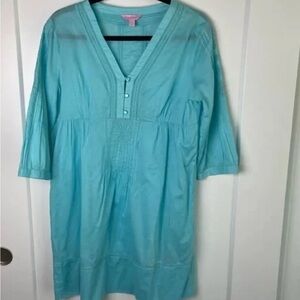 Lilly Pulitzer Aqua Lace-Trim Top